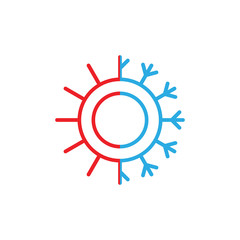 Hot and Cool circle logo line art vector design