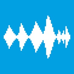 Audio digital equalizer technology icon white isolated on blue background vector illustration