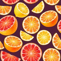 Seamless pattern with fruits