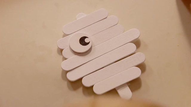 Video Of A Young Toddler Boy Making Spooky Halloween Crafts With His Mom At Their Living Room Table