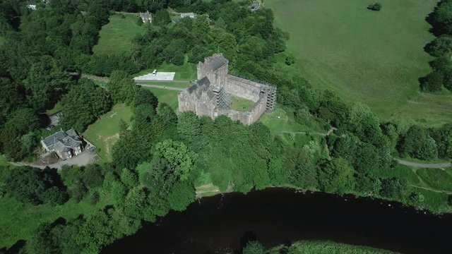 4K aerial footage of Doune Castle in Perthshire, Scotland.  A location for the Outlander television series..