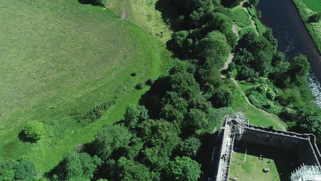 4K aerial footage of Doune Castle in Perthshire, Scotland.  A location for the Outlander television series..