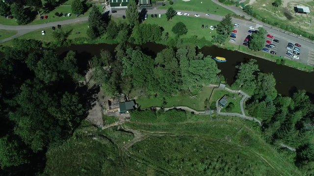 4K aerial footage of Blair Drummond Safari Park, Scotland.  A location for the Outlander television series..