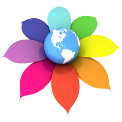 Land with multicolored petals - conceptual image