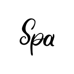Hand drawn lettering card. The inscription: spa. Perfect design for greeting cards, posters, T-shirts, banners, print invitations.