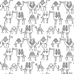 Camels caravan, seamless pattern for your design