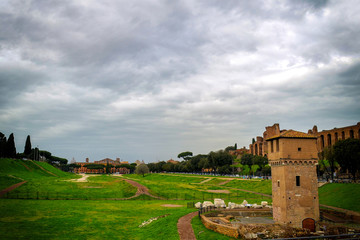 Ancient Roman ruins in Rome, Italy