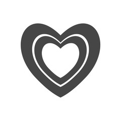 Black heart icon, Heart sign