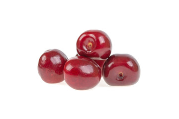 berries of a sweet cherry on a white background