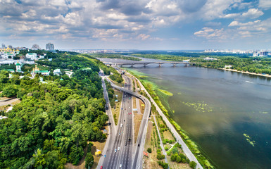 View of the Riverside highway in Kiev, Ukraine