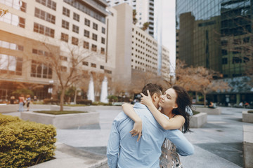 beautiful couple in the city