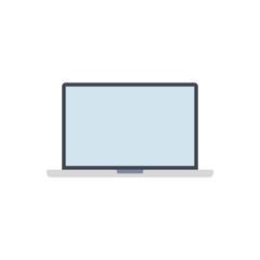 Laptop Flat Related Vector Icon. Isolated on White Background.