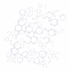 Obraz na płótnie Canvas molecule hexagon line art medical science