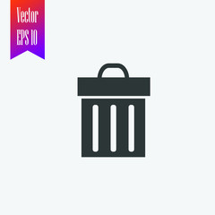 delete button icon vector. trash bin icon