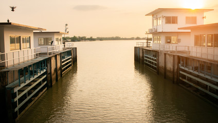 water gate control level of water in river