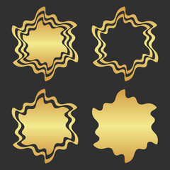 Luxury gold ornamental element. Abstract golden frame.