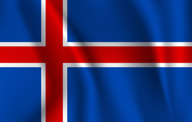 Obraz premium Waving flag of Iceland, 