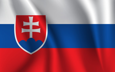 Waving flag of Slovakia. illustration of 3D icon.