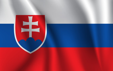 Obraz premium Waving flag of Slovakia. illustration of 3D icon.