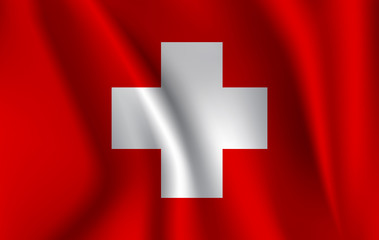 Obraz premium Switzerland waving flag