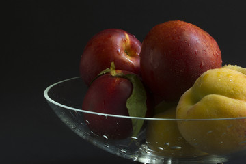 fruit vase on a black background