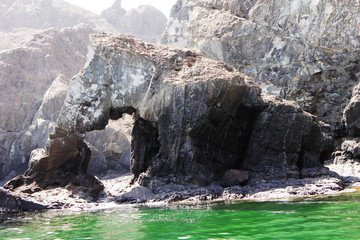 View of Rock in Elephant sitting position at Muscat Oman Beach