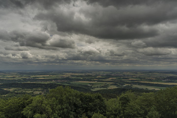 Fototapeta premium View from Tabor hill in summer cloudy day