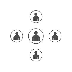 People connecting icon. Network sign. Vector illustration, flat design.