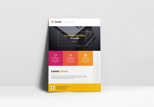 Red, Orange, and Yellow Business Flyer Layout