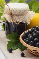 Black currant jam, preserving blackcurrants