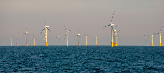 Offshore wind farm, Thames estuary. 