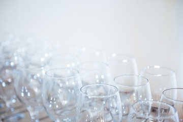 Blurred glasses with bokeh