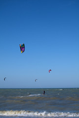 kite surf,sport,fun,sea,wind,sky,blue,surfing,summer,kitesurfing,wave,holiday