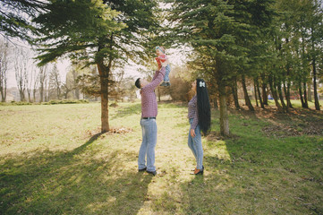 Fototapeta premium family in a wood