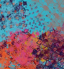 Abstract painting on canvas. Hand made art. Colorful texture. Modern artwork. Strokes of fat paint. Brushstrokes. Contemporary art. Artistic background image.