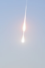 Real meteorite falling June 21, 2018 and flaring in morning sky © alexeyborodin