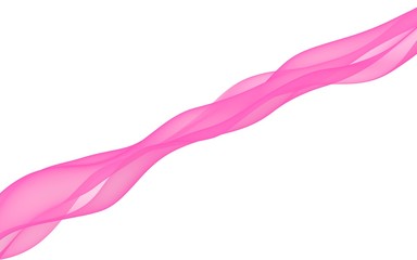 Obraz na płótnie Canvas Abstract pink wave. Raster air background. Bright pink ribbon on white background. Pink scarf. Abstract smoke. 3D illustration