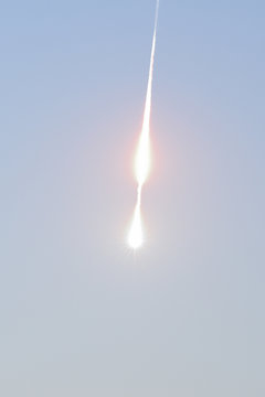 Real meteorite falling June 21, 2018 and flaring in morning sky