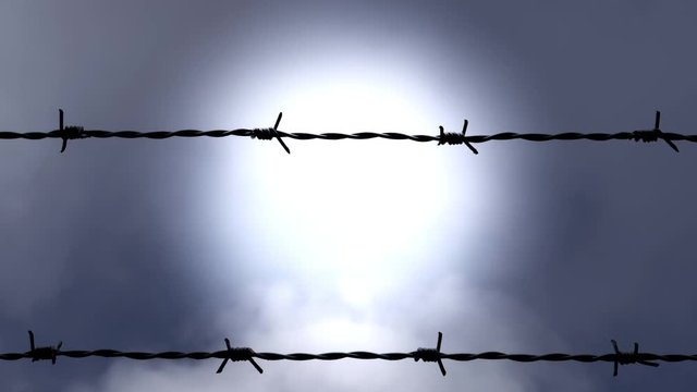 Barbed wire fence and Light of Hope.