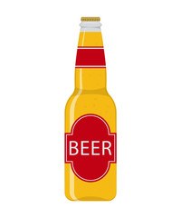 Vector illustration. Bottle of fresh beer.