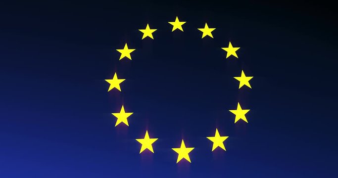 European Union (EU) Flag 4k Animation Video Clip.