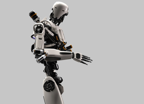 isolated articial intelligence robot - 3d rendering