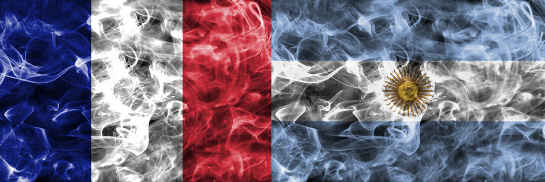 France Vs Argentina Smoke Flag, Quarter Finals,  Football World Cup 2018, Moscow, Russia