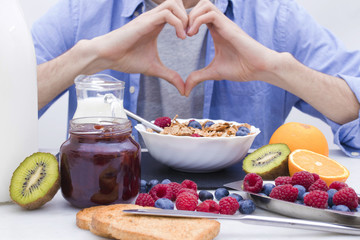 healthy and balanced breakfast, healthy diet
