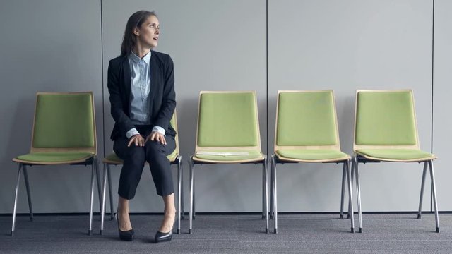 Young business woman waiting for job interview