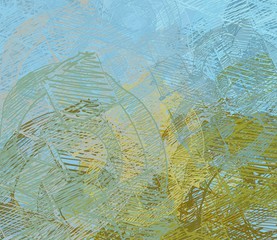 Abstract painting on canvas. Hand made art. Colorful texture. Modern artwork. Strokes of fat paint. Brushstrokes. Contemporary art. Artistic background image.