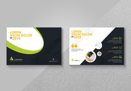 Postcard Layout with Green and Yellow Accents