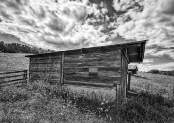 Weathered farm building