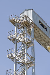 Old rusty metal tower stairs