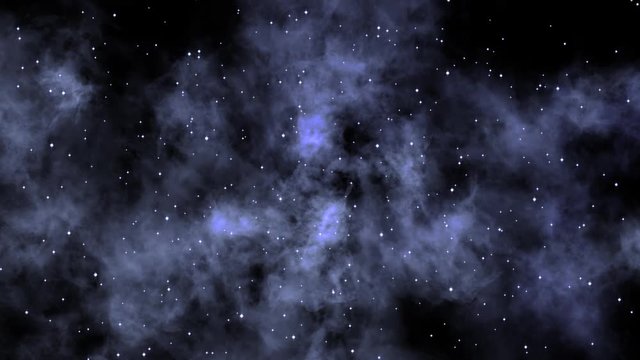 Blue Nebula Clouds and Stars